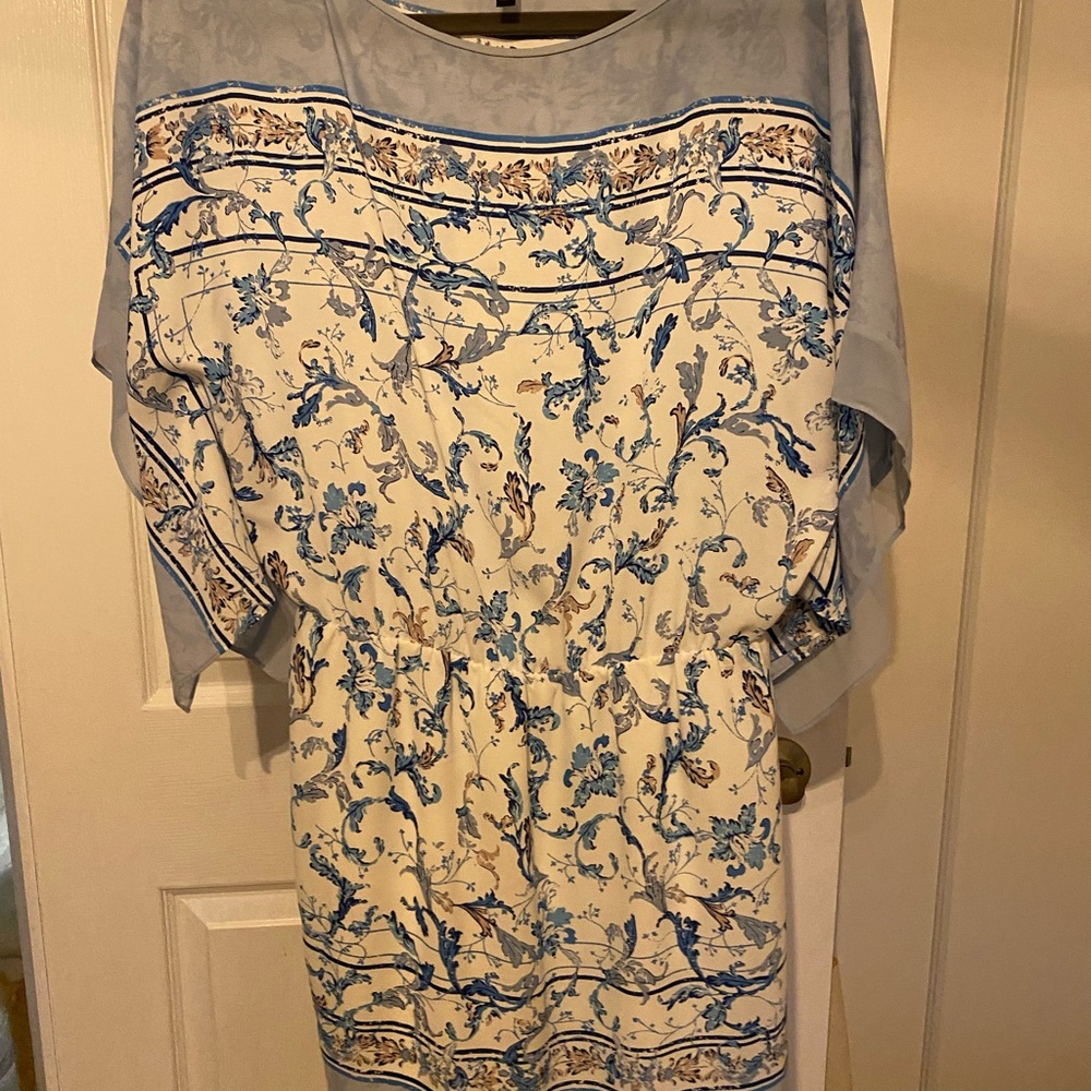 Floral Blue and White Dress